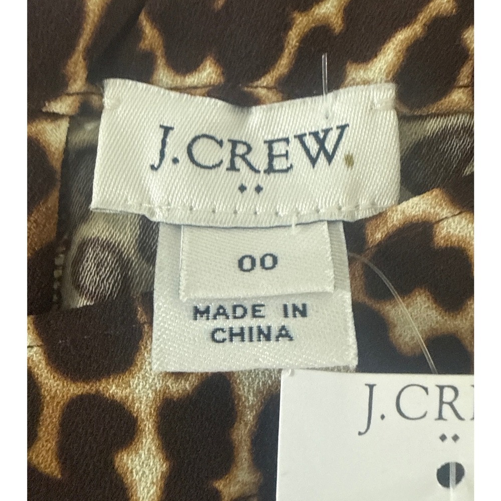 J.Crew Crepe Shift Mini Dress Animal Print Leopard K2150 Size 00 NWT Office - Picture 7 of 10